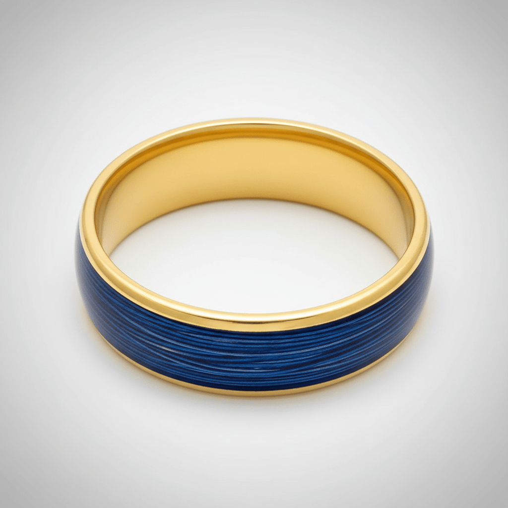 LEHRI — Center-through axial view — men's tungsten wedding ring.