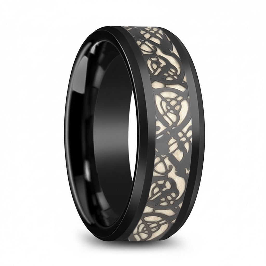 LEON — hero shot — men's tungsten carbide wedding ring | Aydins Jewelry