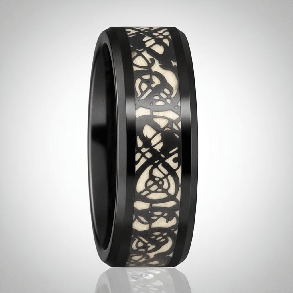 LEON — alternate angle — men's tungsten carbide wedding ring | Aydins Jewelry