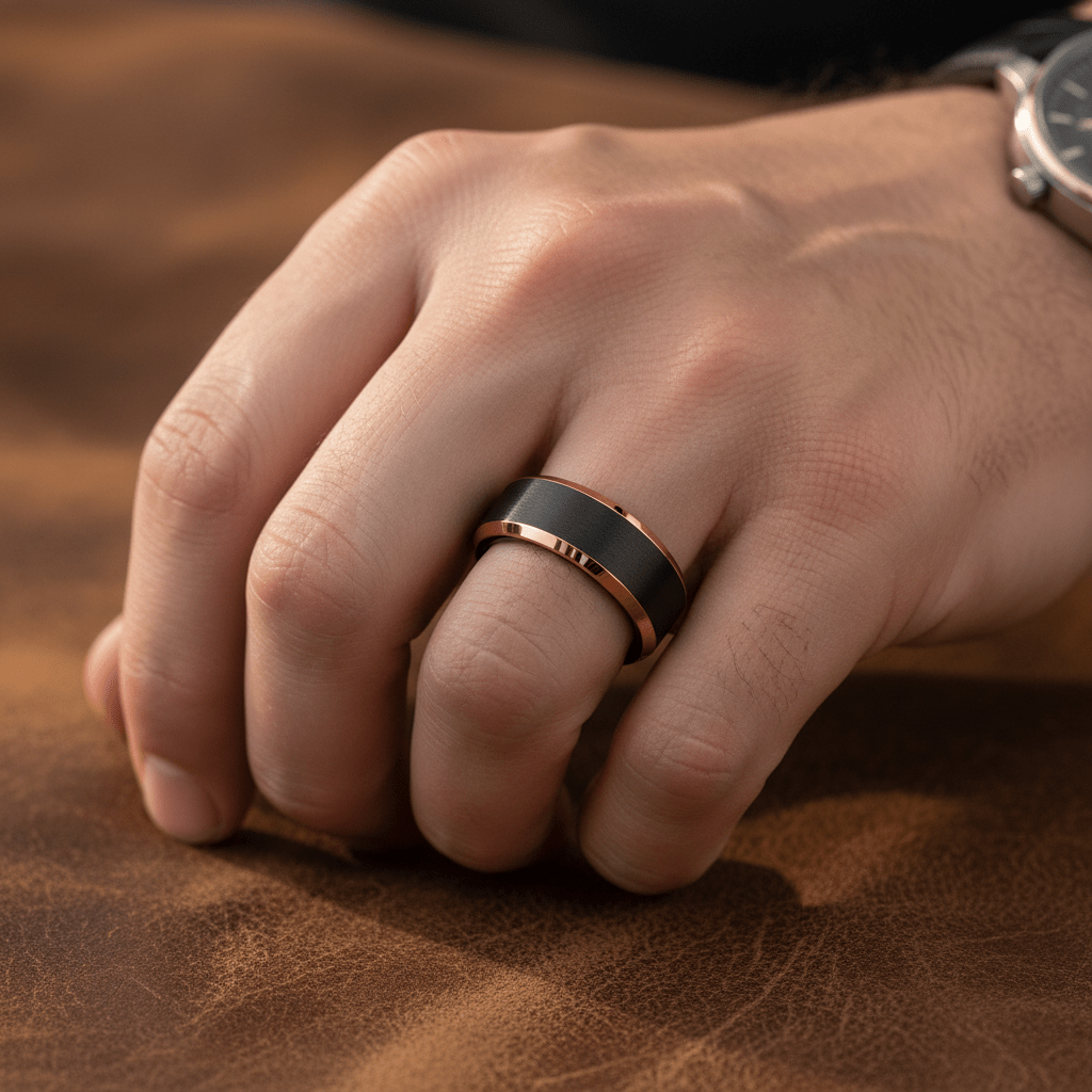 LEONARD — display shot — men's tungsten carbide wedding ring | Aydins Jewelry