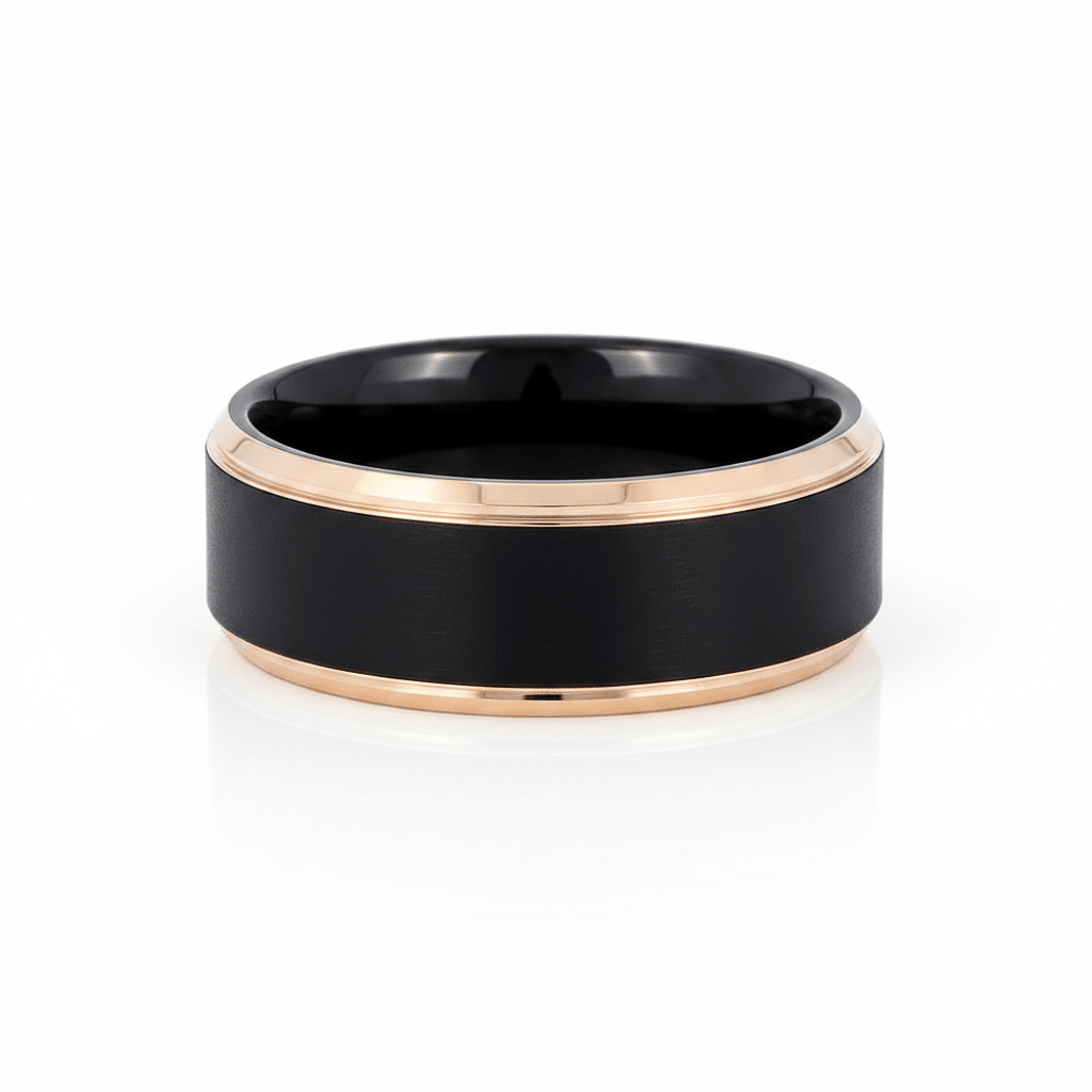 LEONARDO — hero shot — men's tungsten carbide wedding ring | Aydins Jewelry