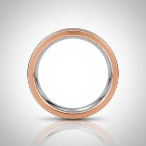 LEONEL — Center-through axial view — men's tungsten wedding ring.