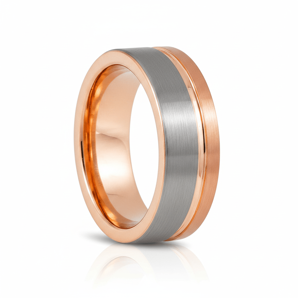 LEONEL — Hero product shot — men's tungsten wedding ring.