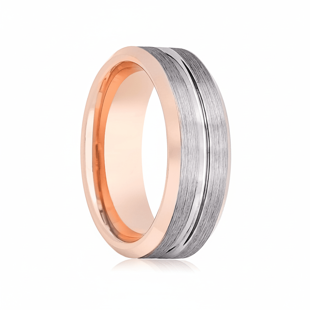 LEONINE — hero shot — men's tungsten carbide wedding ring | Aydins Jewelry