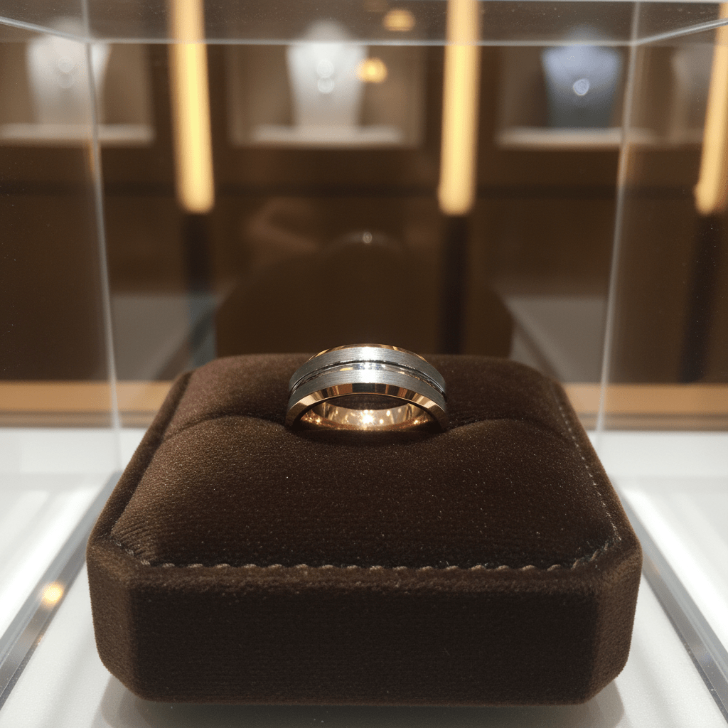 LEONINE — display shot — men's tungsten carbide wedding ring | Aydins Jewelry