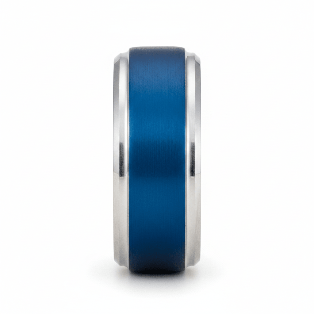 LINARD — angled view — men's tungsten carbide wedding ring | Aydins Jewelry