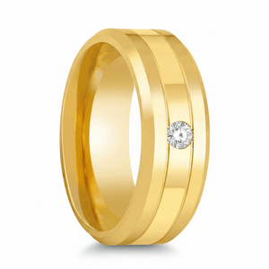 LUMINEX — Hero product shot — men's tungsten wedding ring.