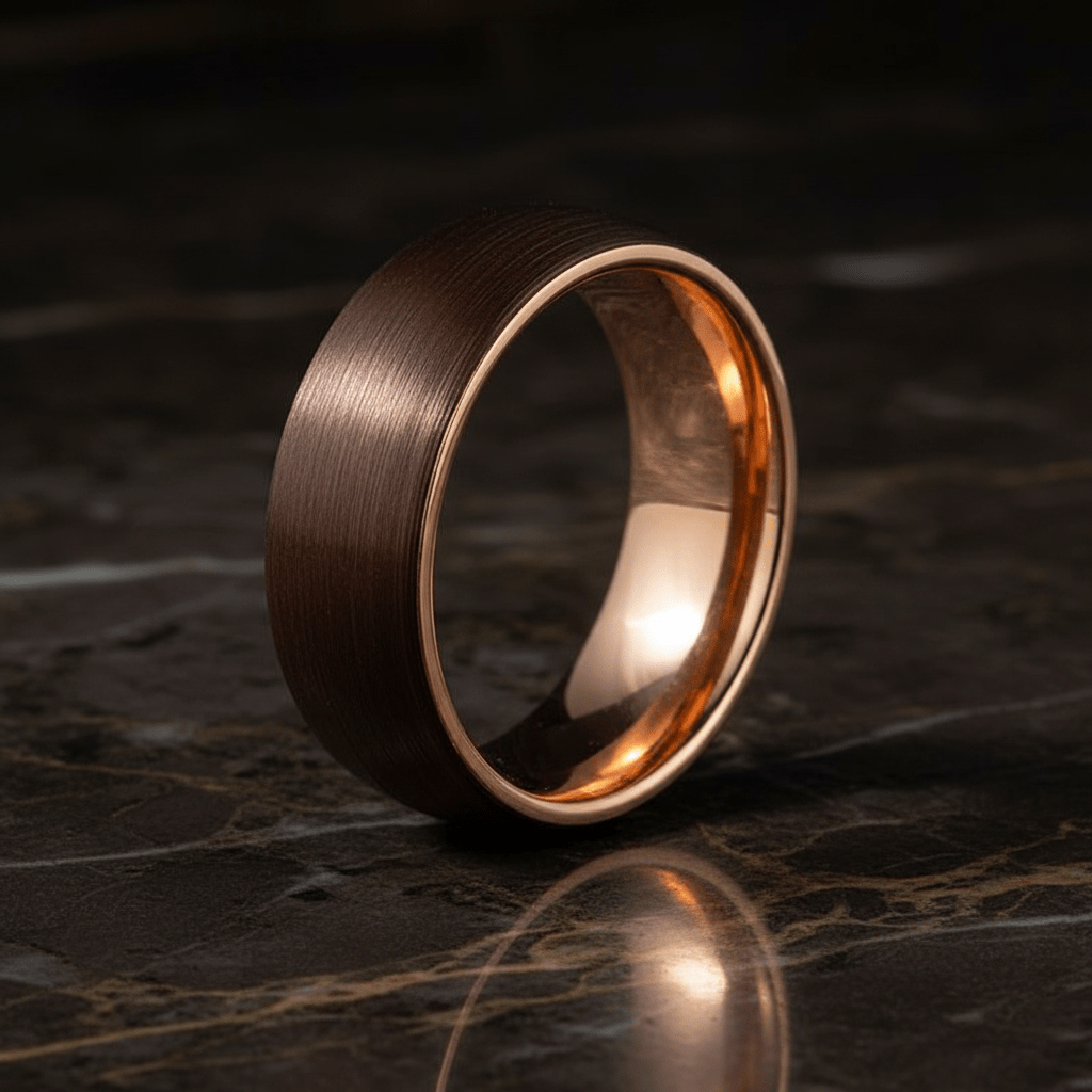 MARAR — detail view — men's tungsten carbide wedding ring | Aydins Jewelry