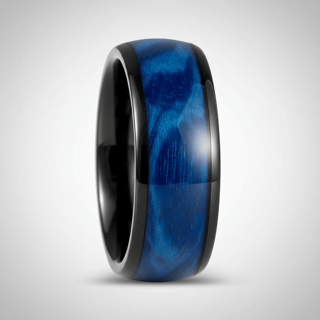 MARCO — Center-through axial view — men's tungsten wedding ring.