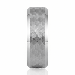 MATADOR — Front-facing straight-on view — men's tungsten wedding ring.