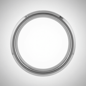MATADOR — Center-through axial view — men's tungsten wedding ring.