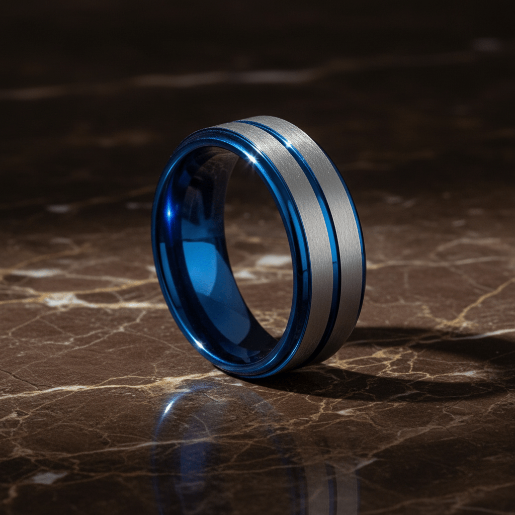 MAXTOM — close-up detail — men's tungsten carbide wedding ring | Aydins Jewelry