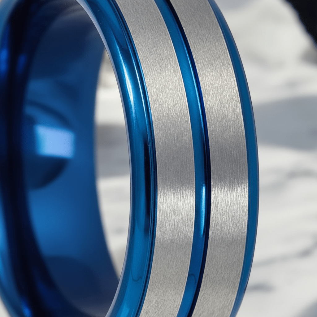 MAXTOM — close-up detail — men's tungsten carbide wedding ring | Aydins Jewelry