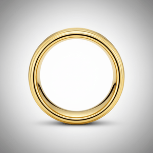 MONARCH — Center-through axial view — men's tungsten wedding ring.