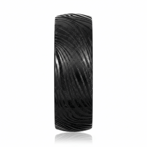 MUKUGLO — angled view — men's tungsten carbide wedding ring | Aydins Jewelry