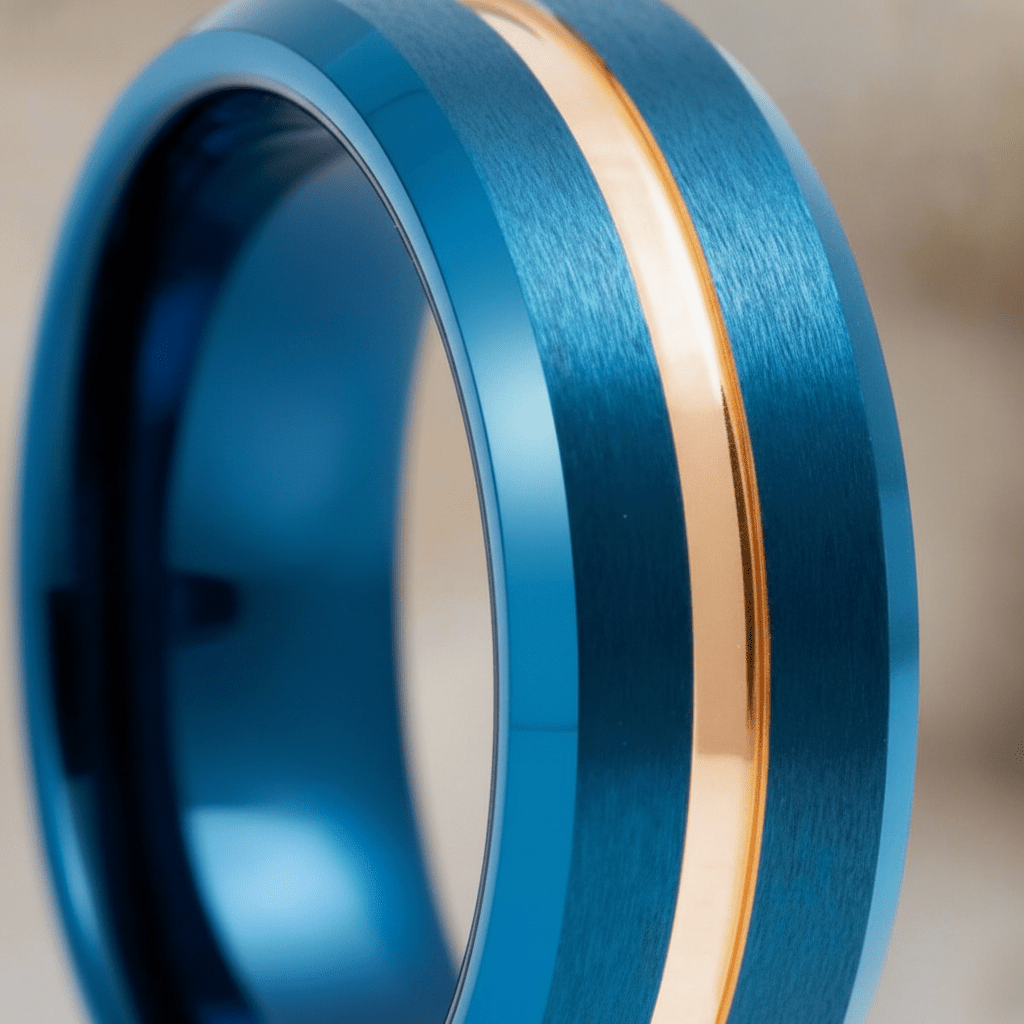 MYSTICRIDGE — Extreme macro detail — men's tungsten wedding ring.