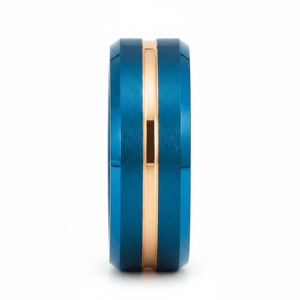 MYSTICRIDGE — Front-facing straight-on view — men's tungsten wedding ring.