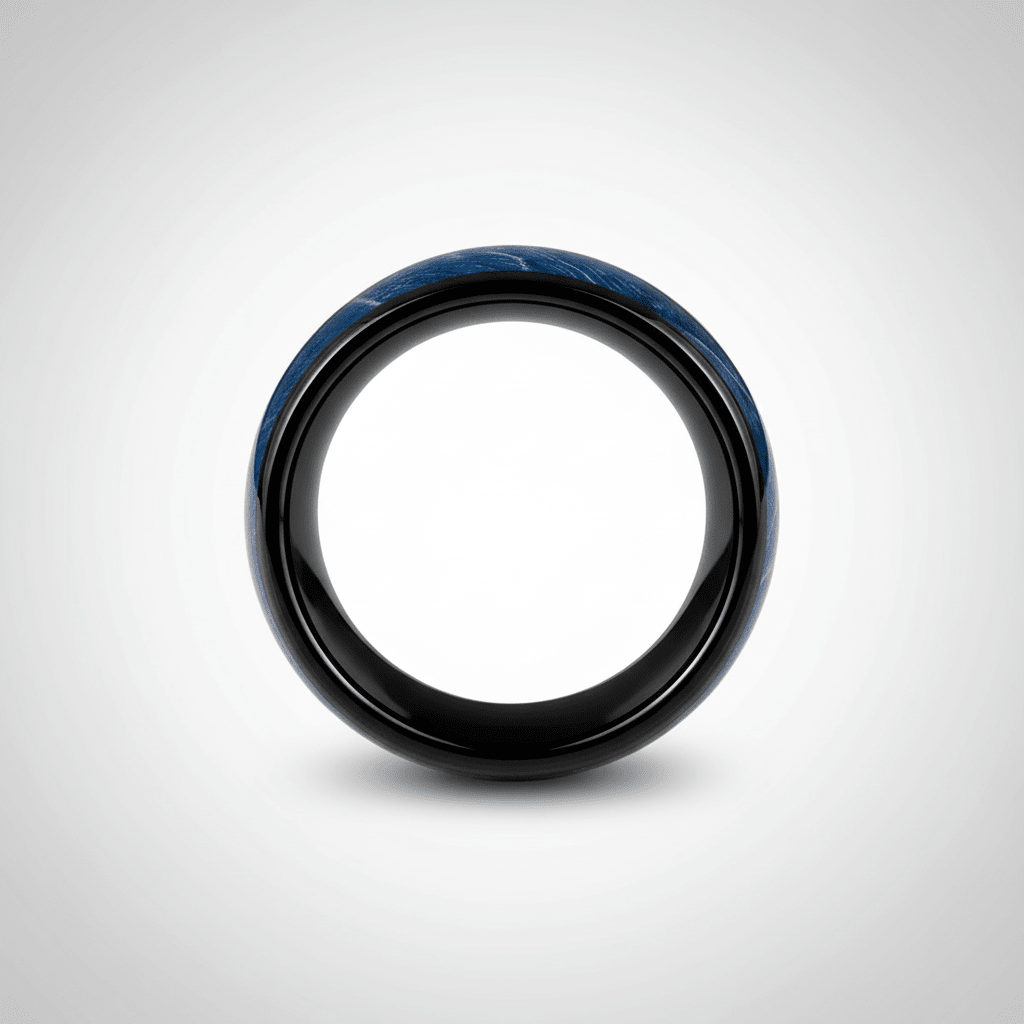 NASOS — Center-through axial view — men's tungsten wedding ring.