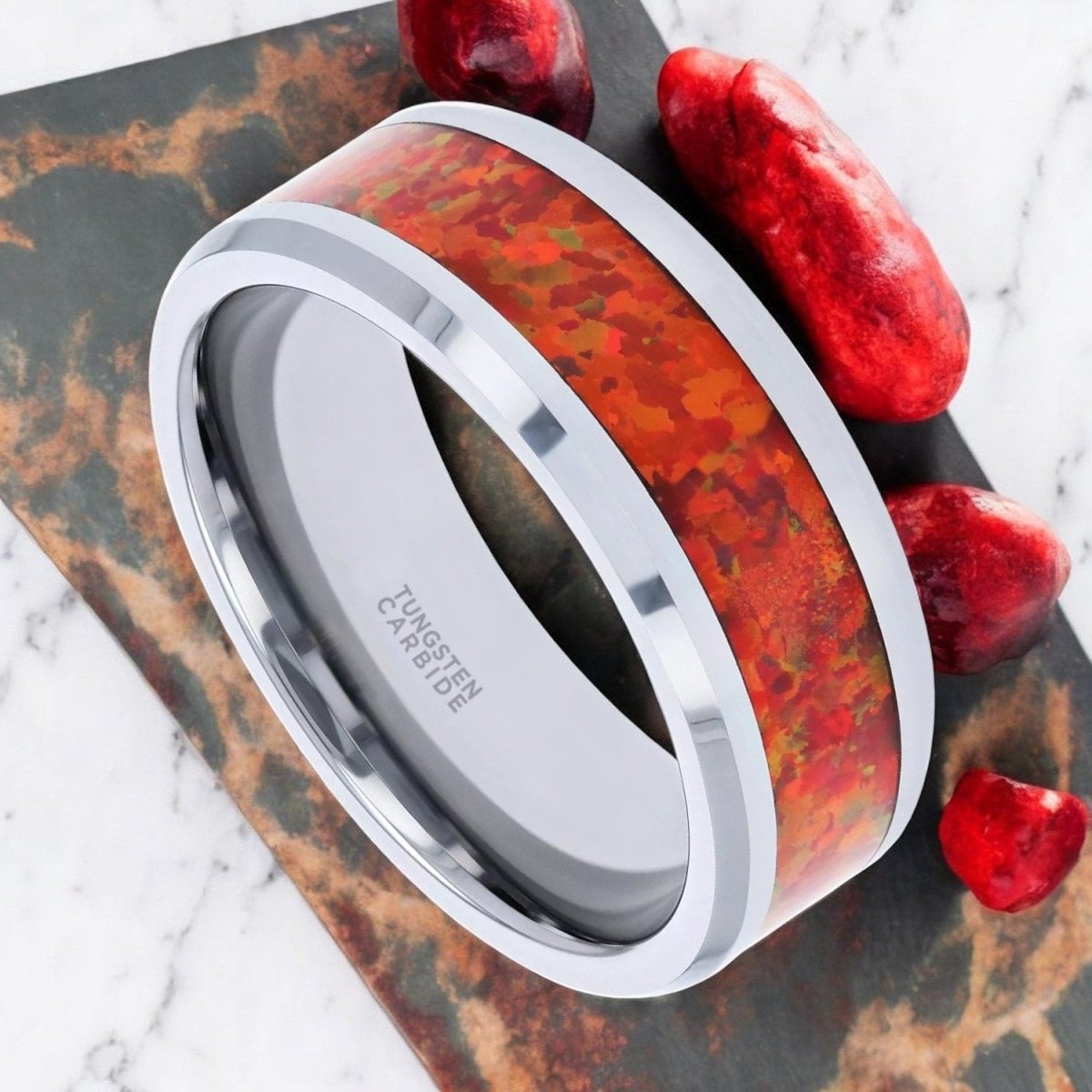NEBULA Tungsten Carbide men's wedding band, image 5