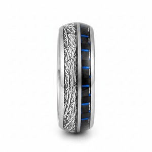 NEBULON — Front-facing straight-on view — men's tungsten wedding ring.