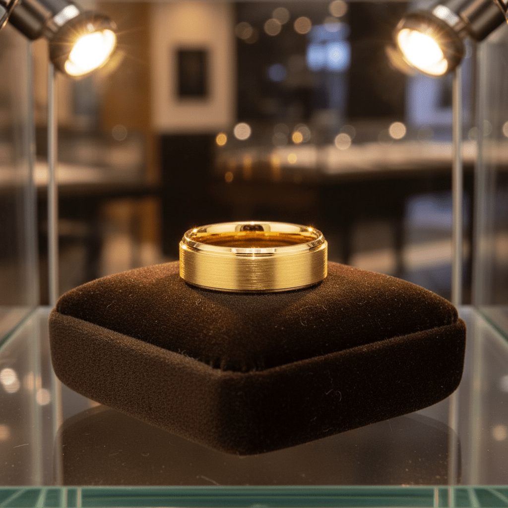 NIX — display shot — men's tungsten carbide wedding ring | Aydins Jewelry