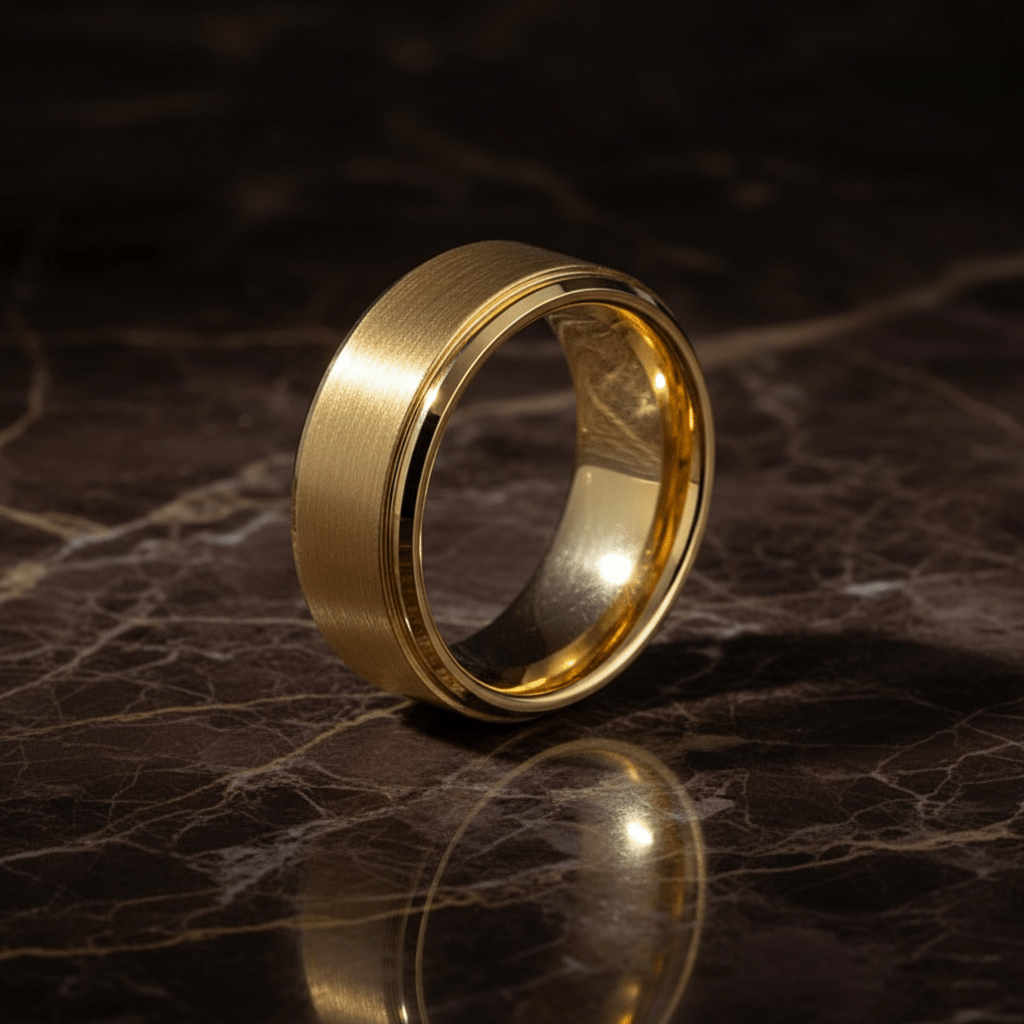 NIX — detail view — men's tungsten carbide wedding ring | Aydins Jewelry