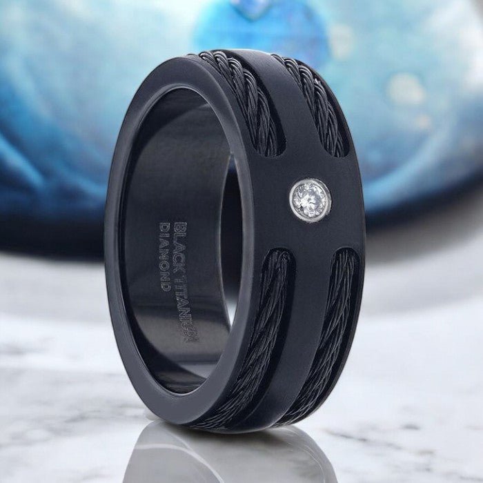 NOIR Titanium men's wedding band, image 1