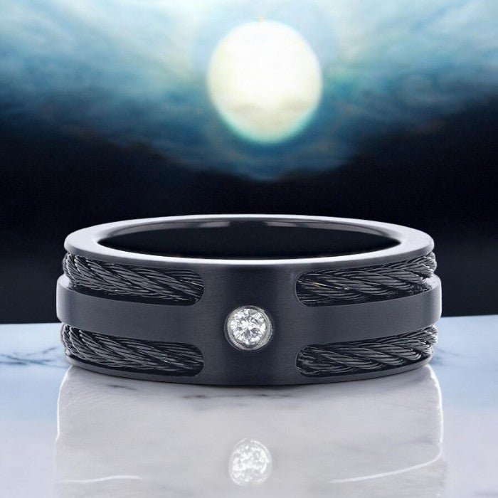 NOIR Titanium men's wedding band, image 5