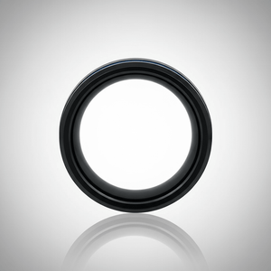 NORWAY — Center-through axial view — men's tungsten wedding ring.