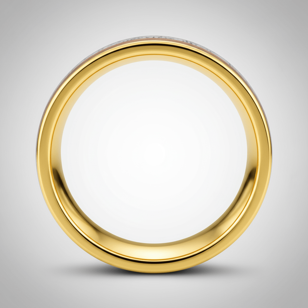 OAKRIDGE — Center-through axial view — men's tungsten wedding ring.