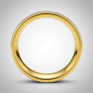 OAKRIDGE — Center-through axial view — men's tungsten wedding ring.