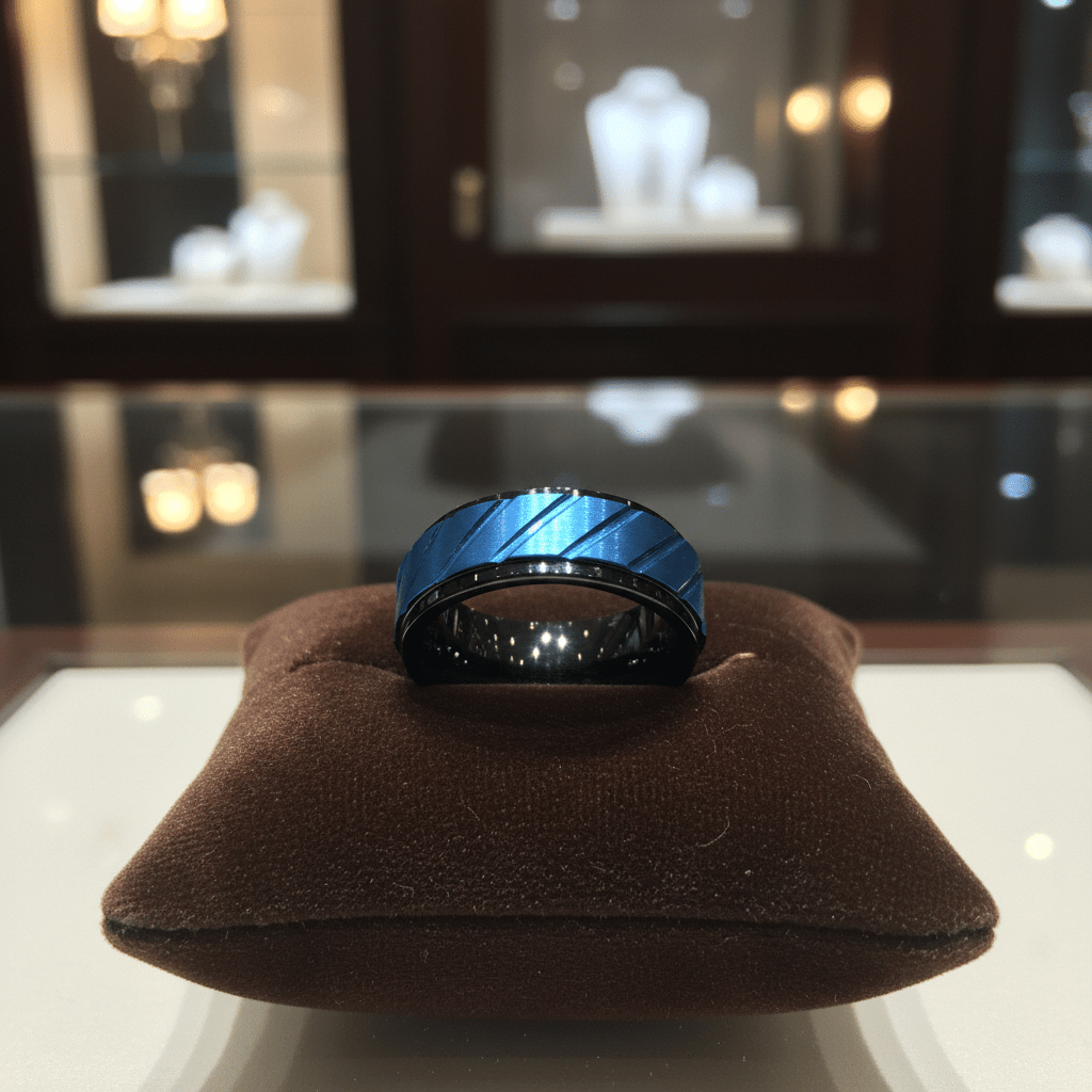 OBERON — display shot — men's tungsten carbide wedding ring | Aydins Jewelry