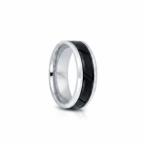 OBSIDIAN — hero shot — men's tungsten carbide wedding ring | Aydins Jewelry