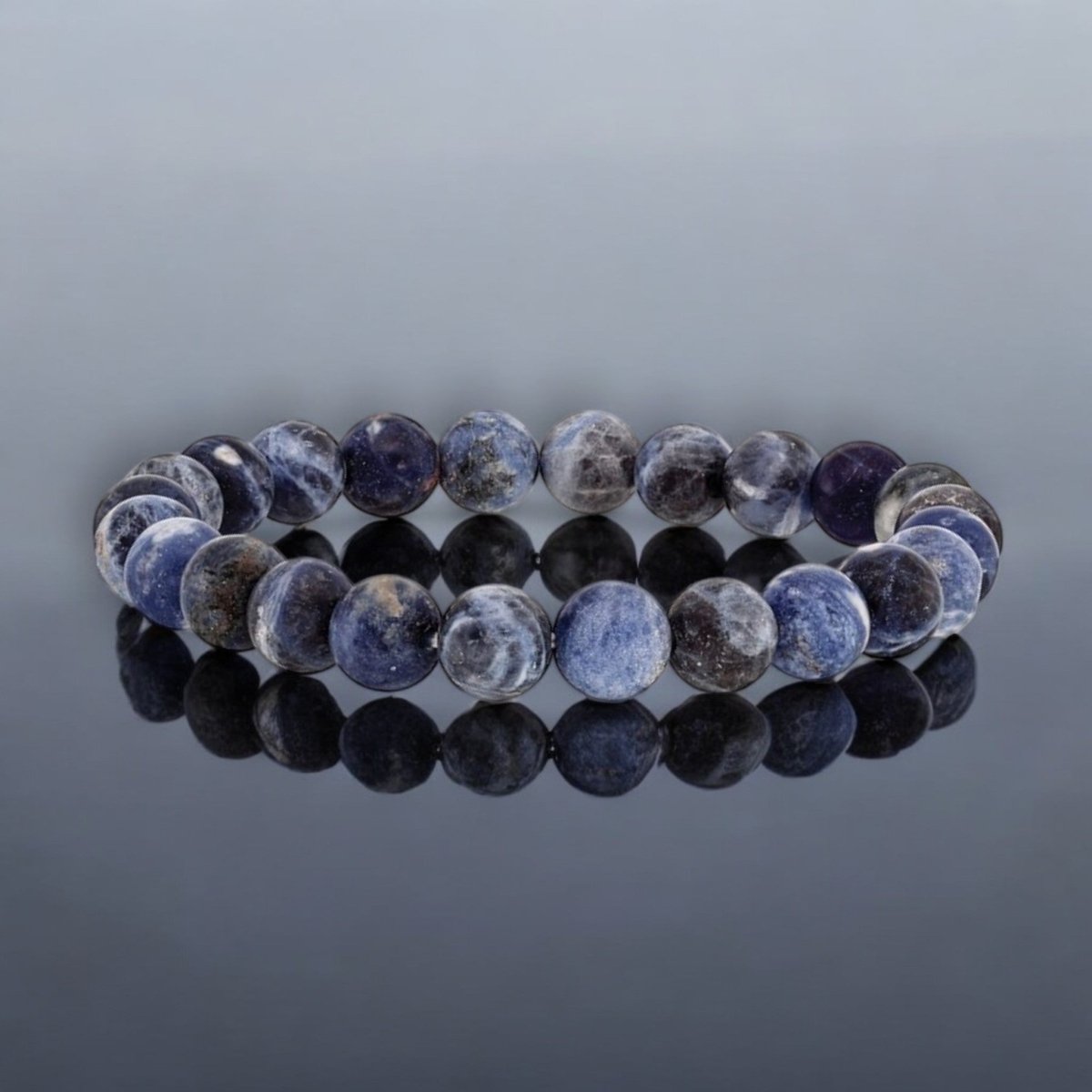 Unisex Blue Sodalite Agate Beaded Bracelet