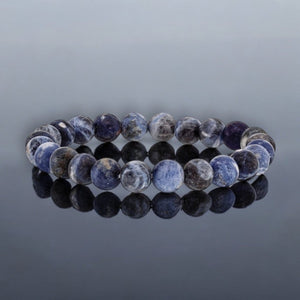 Unisex Blue Sodalite Agate Beaded Bracelet
