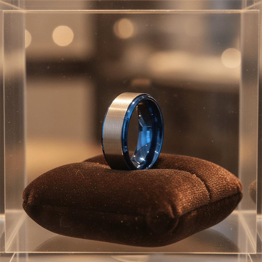 OCEANIC — display shot — men's tungsten carbide wedding ring | Aydins Jewelry