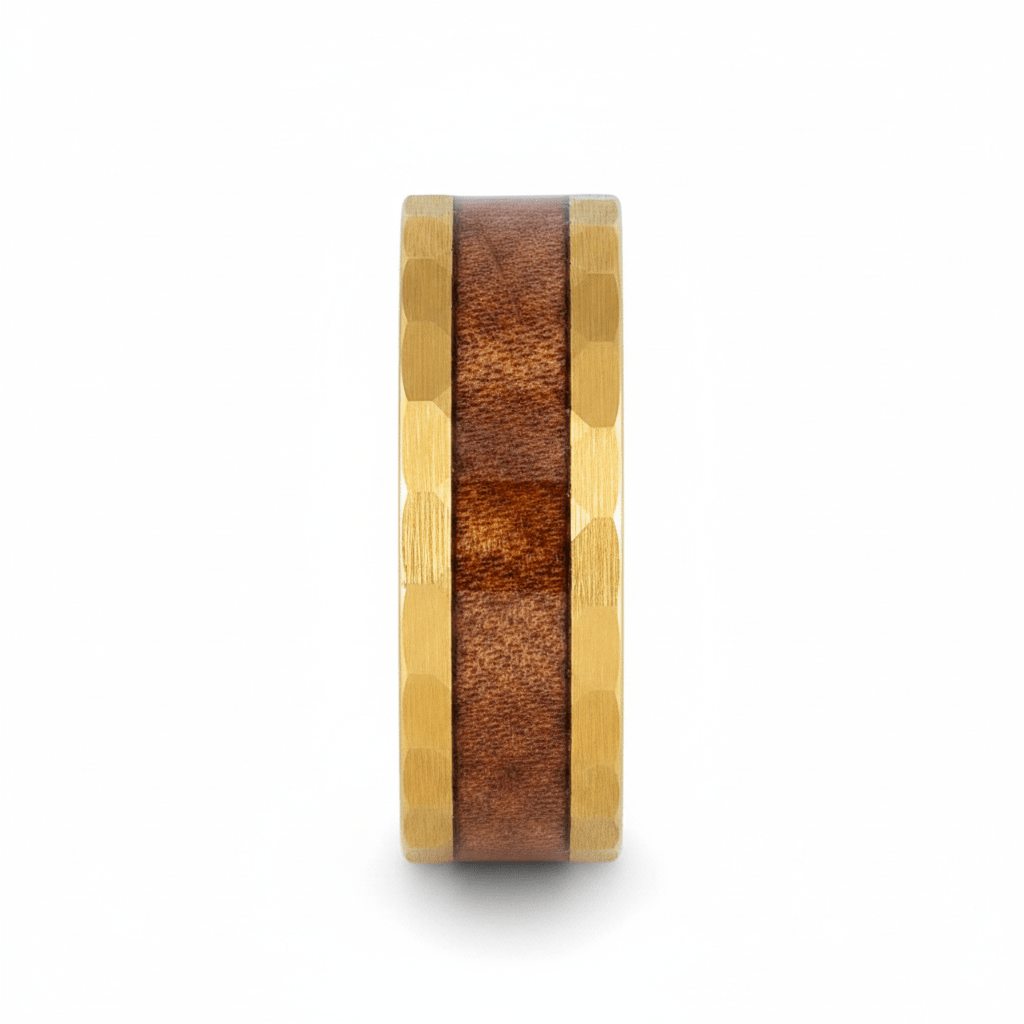 OCTANS — Front-facing straight-on view — men's tungsten wedding ring.
