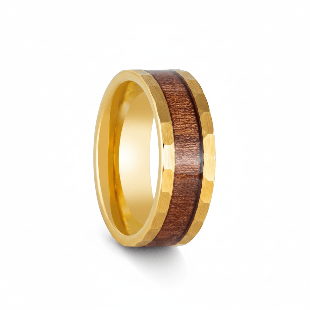 OCTANS — Hero product shot — men's tungsten wedding ring.