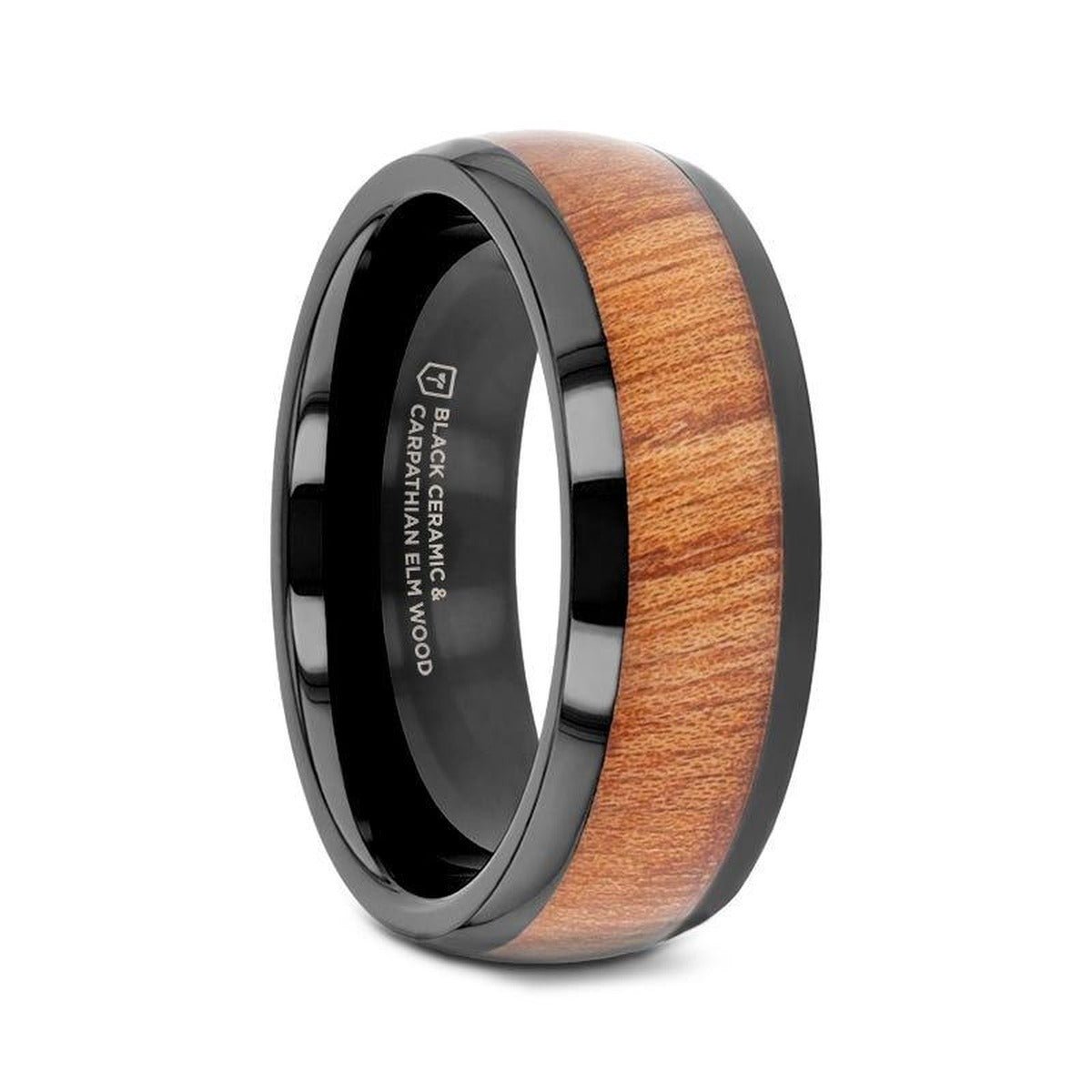 ODYSSEY black ceramic ring, side view