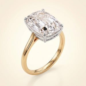 EDITH old mine lab-grown diamond ring in 14K two-tone gold, studio hero, approx. 1 ct center