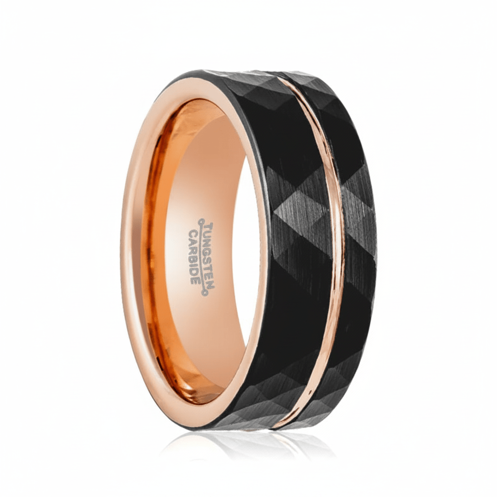 ORLANDO — Hero product shot — men's tungsten wedding ring.