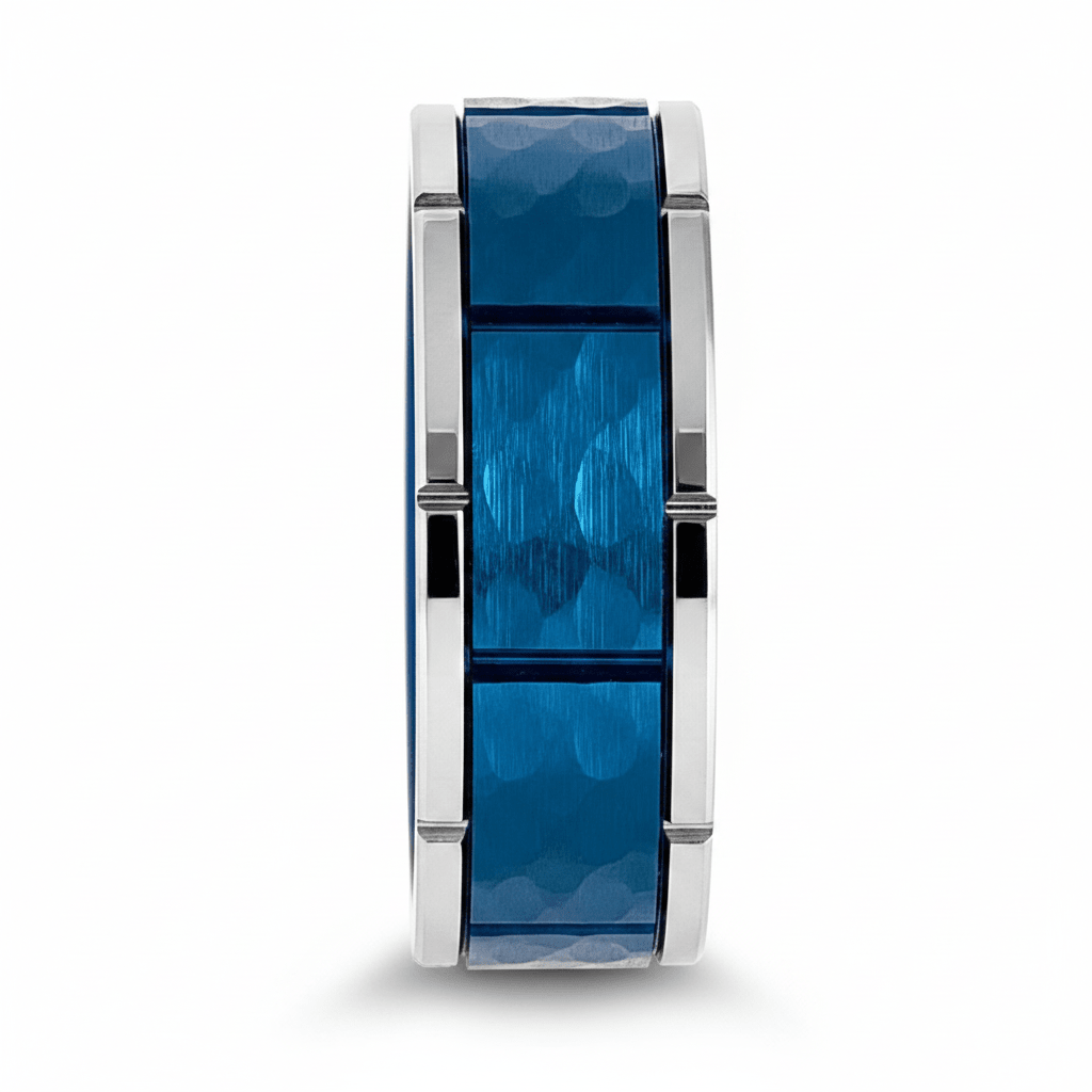 PACHUTA — Front-facing straight-on view — men's tungsten wedding ring.