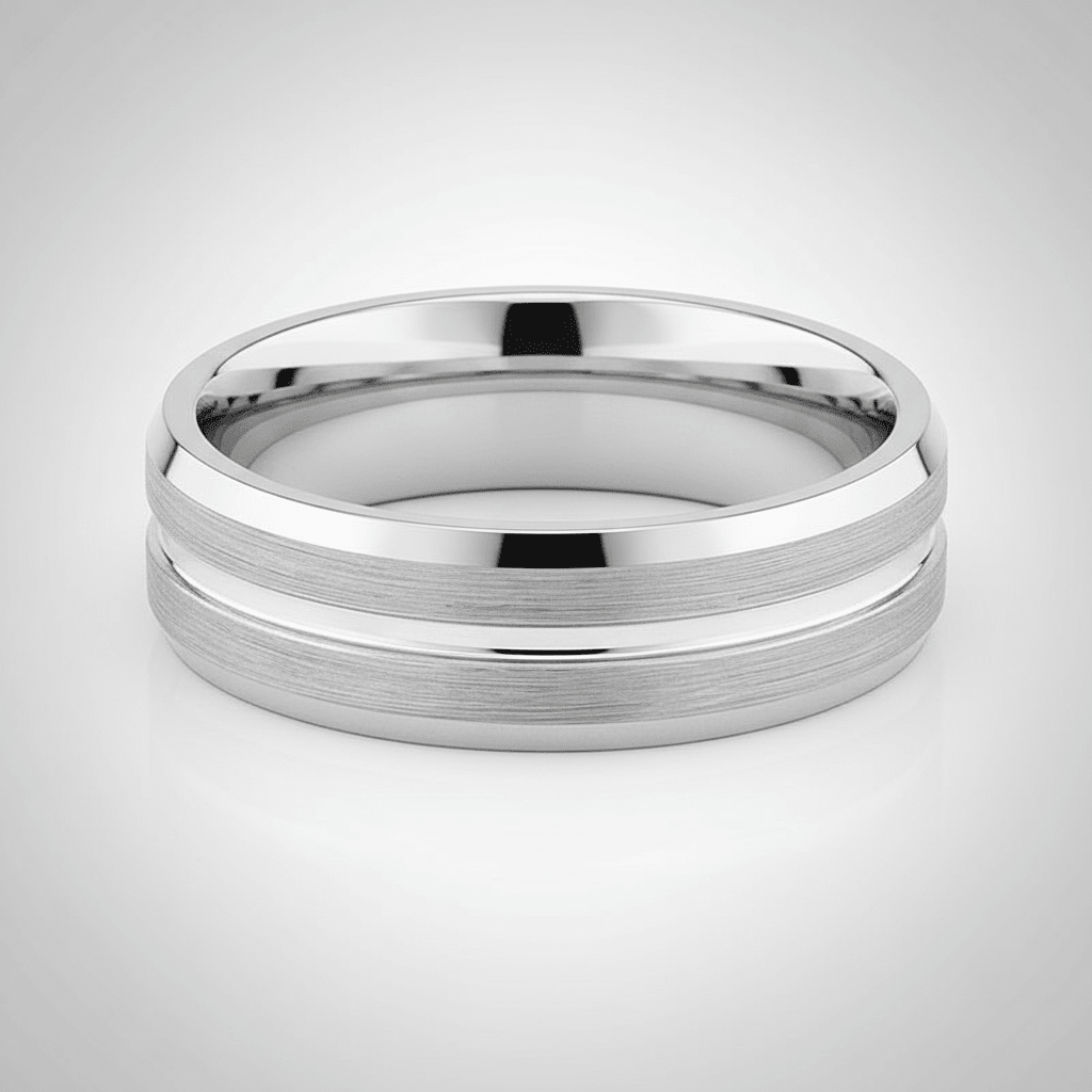 PATAGONIA — alternate angle — men's tungsten carbide wedding ring | Aydins Jewelry
