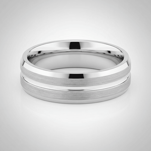 PATAGONIA — alternate angle — men's tungsten carbide wedding ring | Aydins Jewelry
