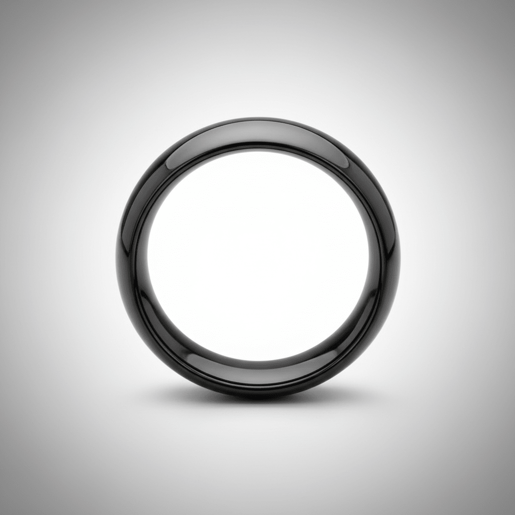 PEPPER — Center-through axial view — men's tungsten wedding ring.