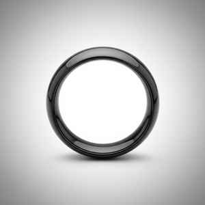 PEPPER — Center-through axial view — men's tungsten wedding ring.