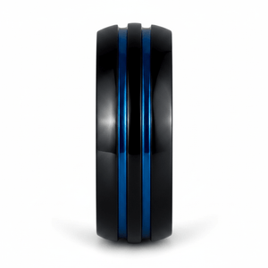 PETROS — Front-facing straight-on view — men's tungsten wedding ring.