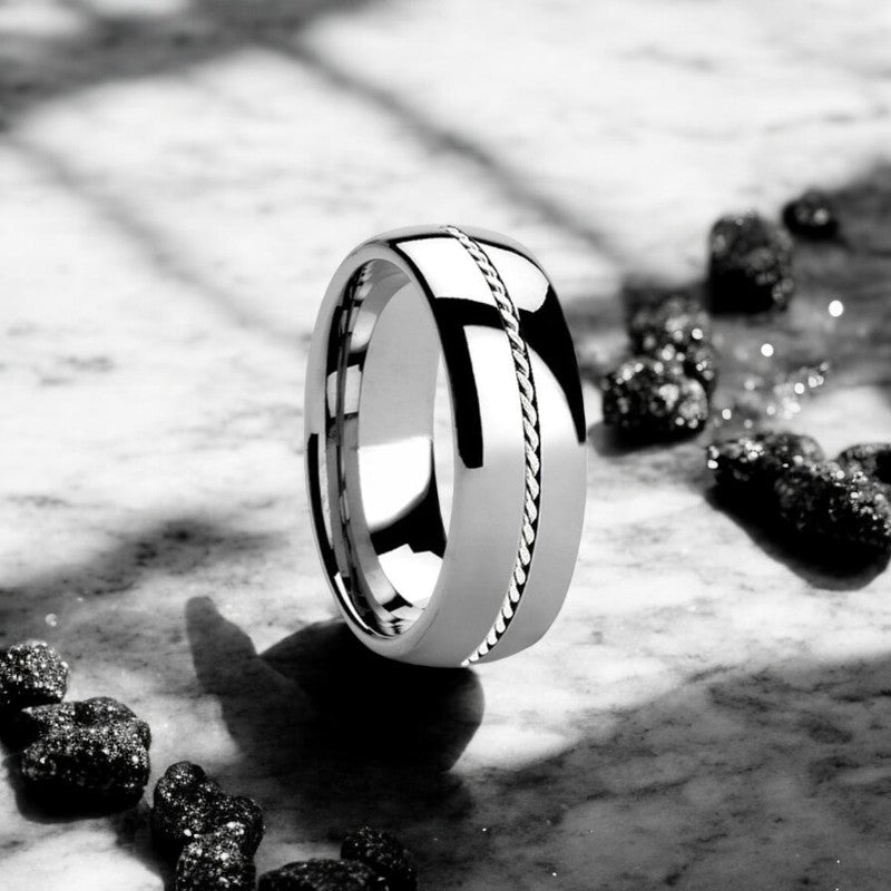 PHYTHEON Tungsten Carbide men's wedding band, image 1