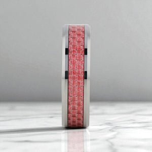 PINK Tungsten Carbide men's wedding band, image 4