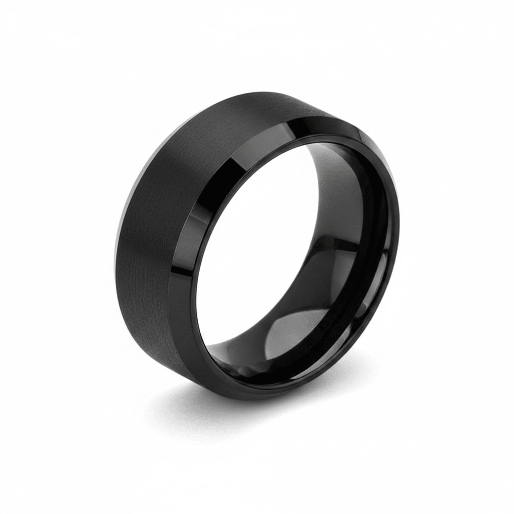 PORTENT — hero shot — men's tungsten carbide wedding ring | Aydins Jewelry